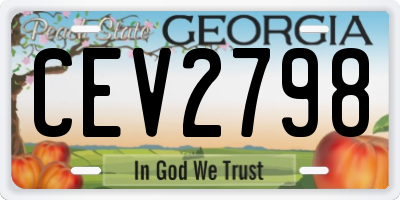 GA license plate CEV2798