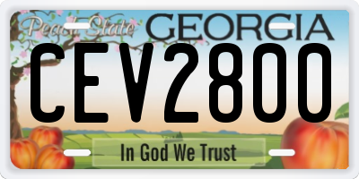 GA license plate CEV2800