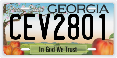 GA license plate CEV2801
