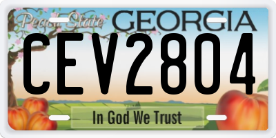 GA license plate CEV2804