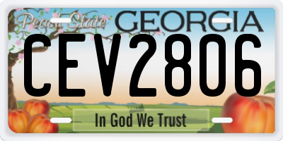 GA license plate CEV2806