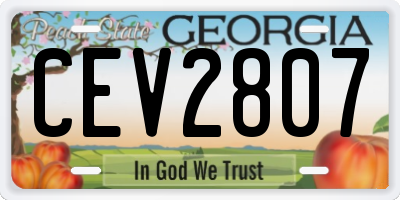 GA license plate CEV2807