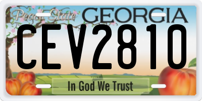 GA license plate CEV2810