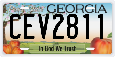 GA license plate CEV2811
