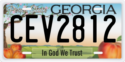 GA license plate CEV2812