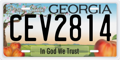 GA license plate CEV2814