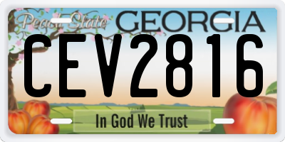 GA license plate CEV2816