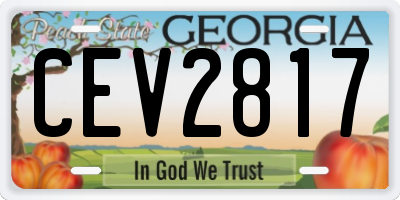 GA license plate CEV2817