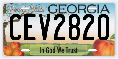 GA license plate CEV2820