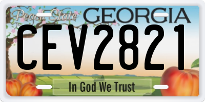 GA license plate CEV2821