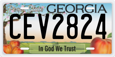 GA license plate CEV2824