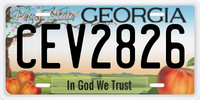 GA license plate CEV2826