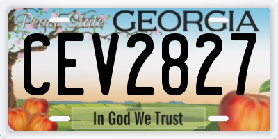 GA license plate CEV2827
