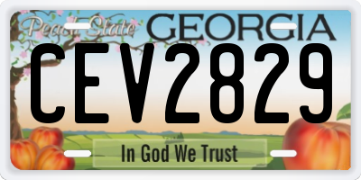 GA license plate CEV2829