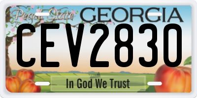 GA license plate CEV2830