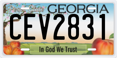 GA license plate CEV2831