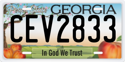 GA license plate CEV2833