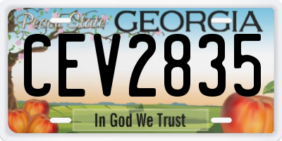 GA license plate CEV2835