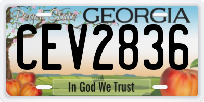GA license plate CEV2836