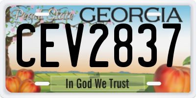GA license plate CEV2837