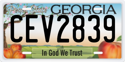 GA license plate CEV2839