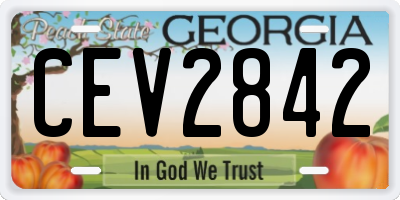 GA license plate CEV2842