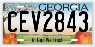 GA license plate CEV2843