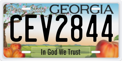 GA license plate CEV2844