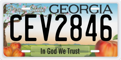 GA license plate CEV2846