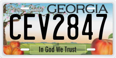 GA license plate CEV2847