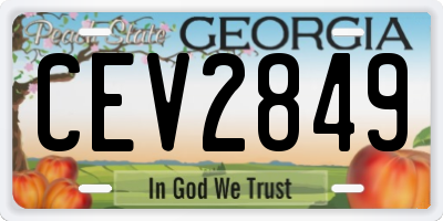 GA license plate CEV2849