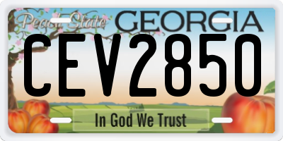 GA license plate CEV2850