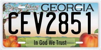 GA license plate CEV2851