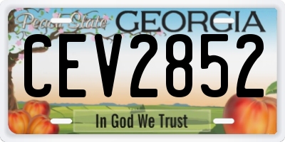 GA license plate CEV2852