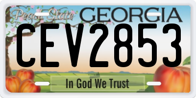 GA license plate CEV2853