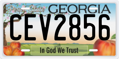GA license plate CEV2856