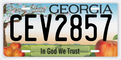 GA license plate CEV2857