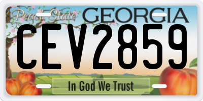 GA license plate CEV2859