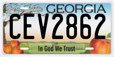 GA license plate CEV2862