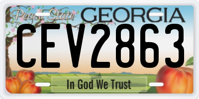 GA license plate CEV2863