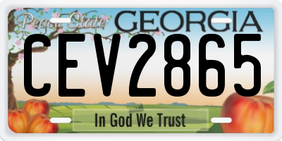 GA license plate CEV2865
