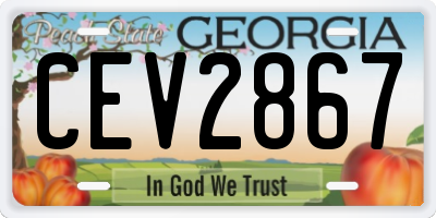GA license plate CEV2867