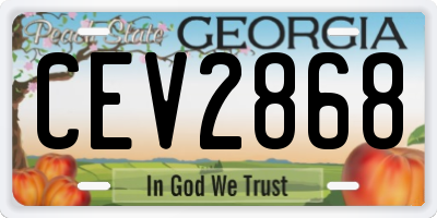 GA license plate CEV2868