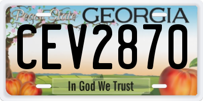 GA license plate CEV2870