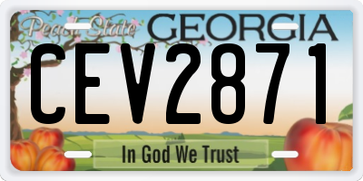 GA license plate CEV2871