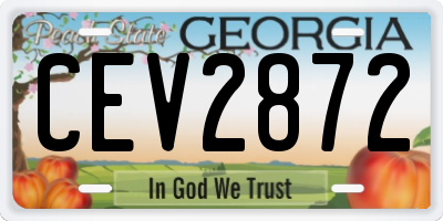 GA license plate CEV2872