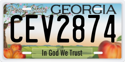 GA license plate CEV2874