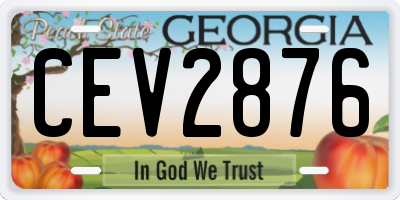 GA license plate CEV2876