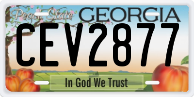 GA license plate CEV2877