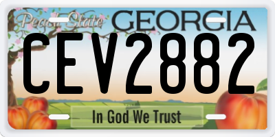 GA license plate CEV2882
